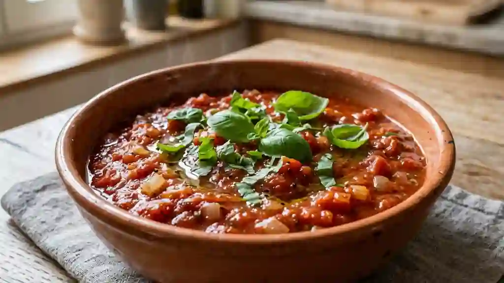 Sauce tomate onctueuse au basilic et thym - Photo de présentation