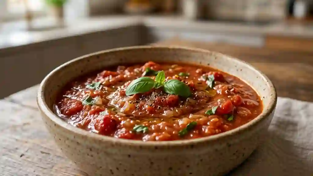 Coulis de tomate onctueux au basilic frais - Photo de présentation