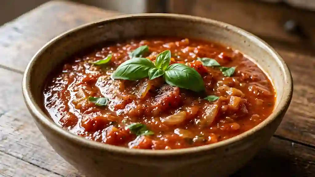 Sauce tomate onctueuse au basilic frais - Photo de présentation
