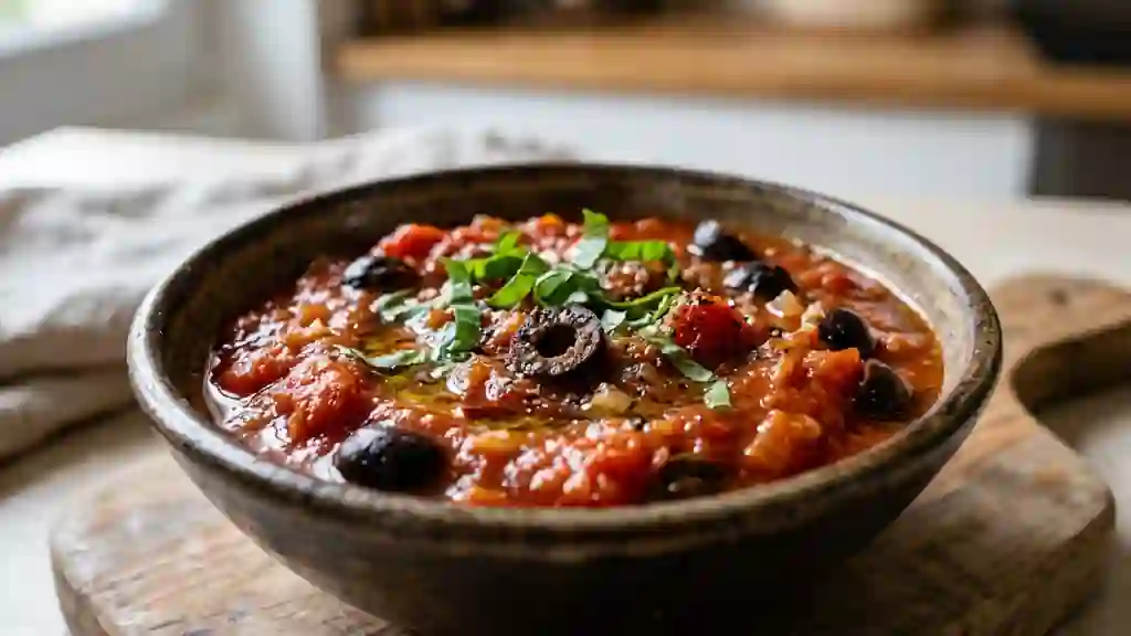 Sauce tomate onctueuse aux olives noires - Photo de présentation