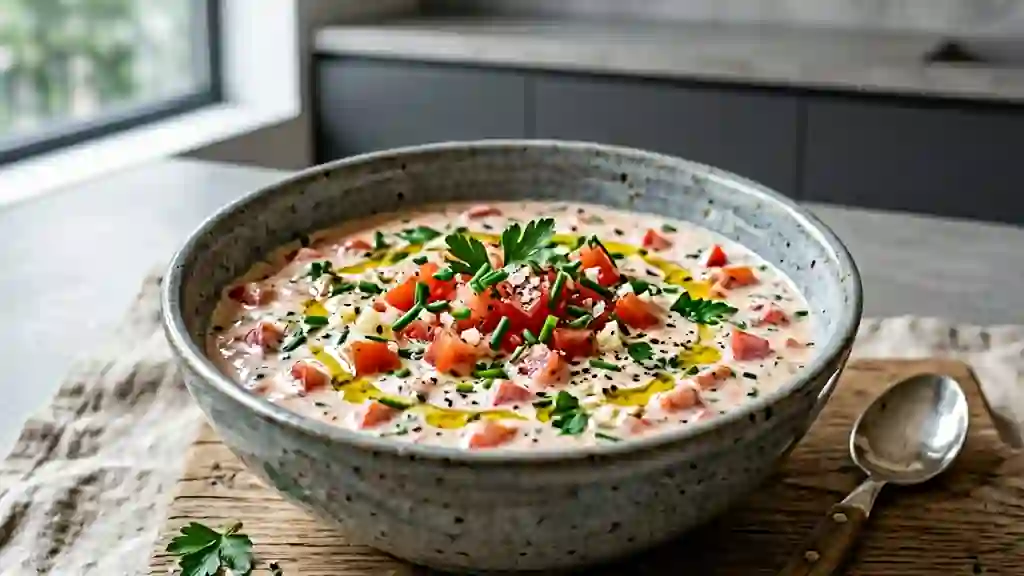 Dip onctueux yaourt, tomate et herbes fraîches - Photo de présentation