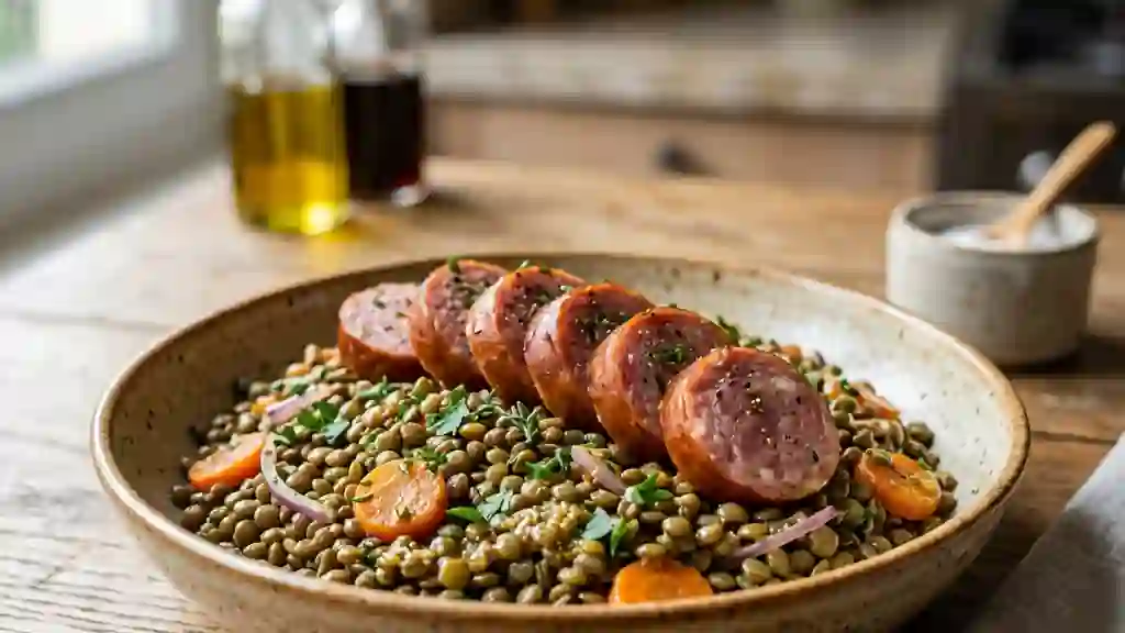 Saucisse de Morteau et Lentilles Fondantes - Photo de présentation