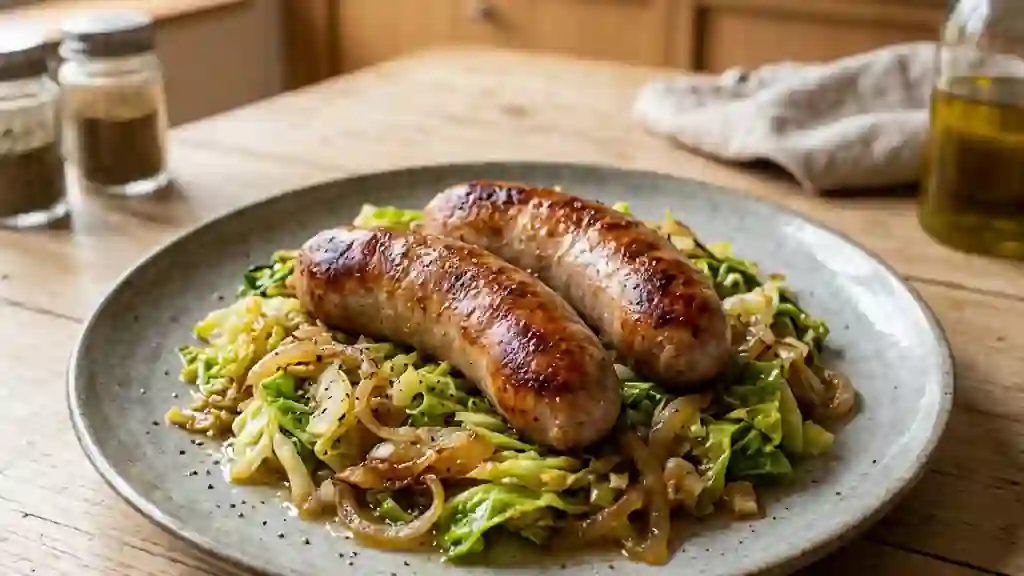 Saucisses paysannes au chou fondant - Photo de présentation