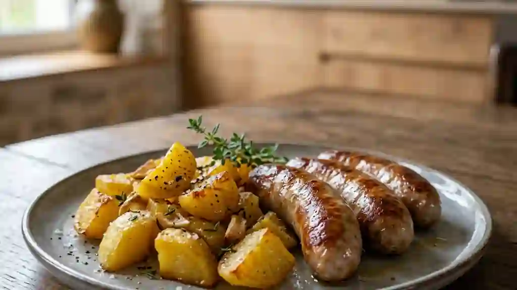 Poêlée de saucisses et pommes de terre fondantes - Photo de présentation