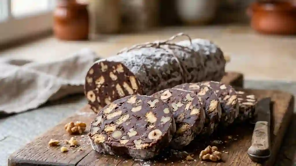 Saucisson Chocolat Croquant et Fondant - Photo de présentation
