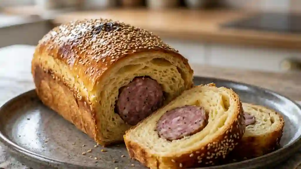Saucisson brioché doré et moelleux - Photo de présentation