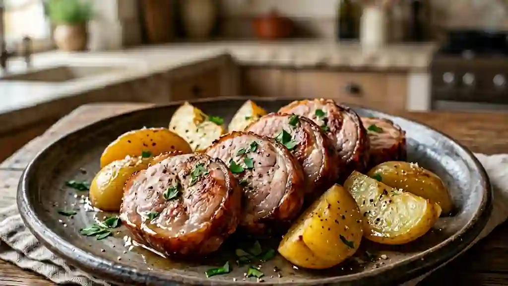 Saucisson chaud et pommes fondantes - Photo de présentation