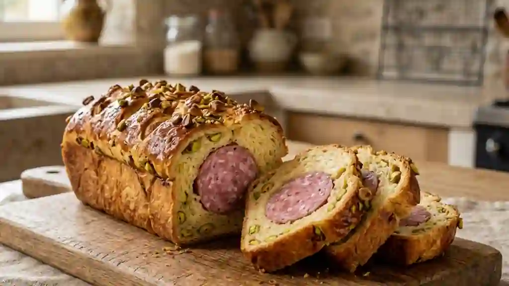 Saucisson brioché aux éclats de pistaches - Photo de présentation