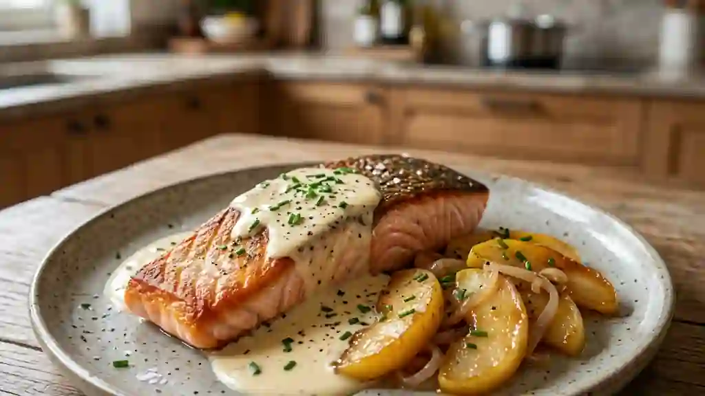 Saumon Crèmeux au Calvados et Pommes - Photo de présentation