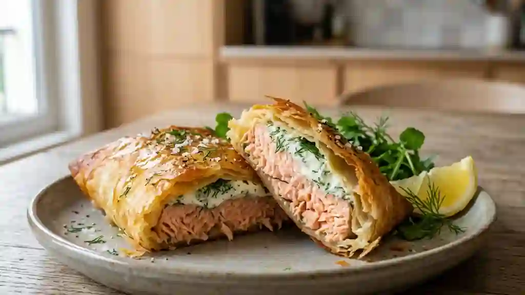 Saumon Croustillant au Fromage Frais et Aneth - Photo de présentation