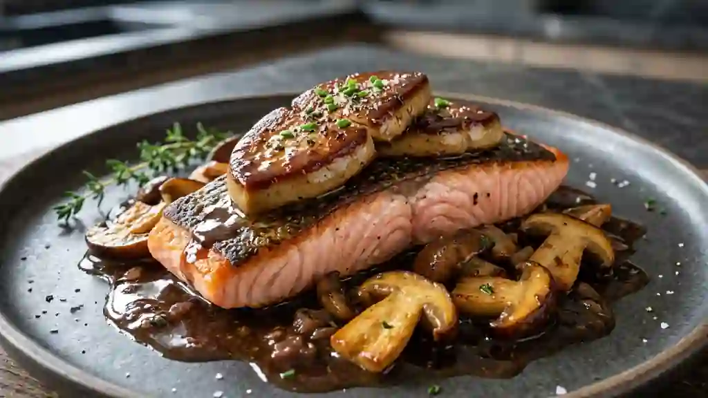 Saumon Fondant au Foie Gras et Cèpes - Photo de présentation