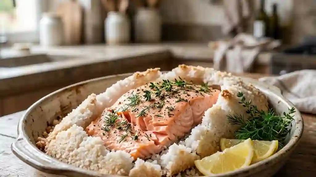 Saumon en croûte de sel aux herbes - Photo de présentation