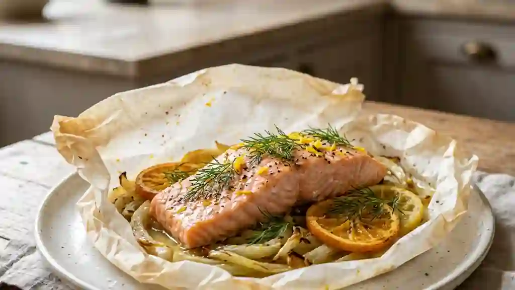 Saumon fondant aux agrumes et fenouil anisé - Photo de présentation