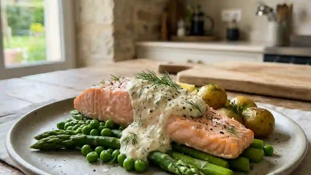 Saumon fondant à la crème de raifort - Photo de présentation