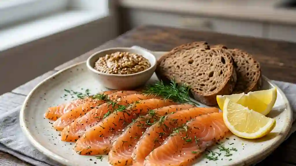 Gravlax de saumon fondant et parfumé - Photo de présentation