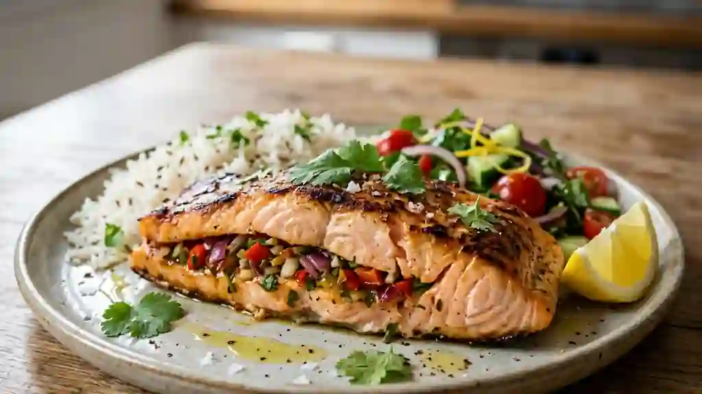 Saumon grillé fondant à l'orientale - Photo de présentation