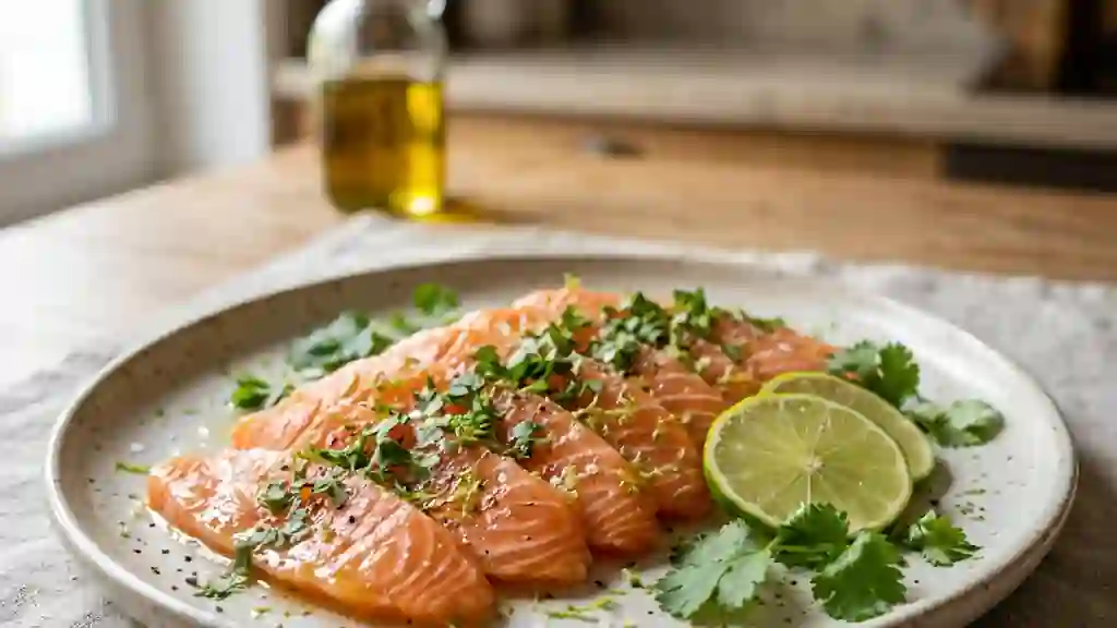 Saumon fondant au citron vert et gingembre - Photo de présentation