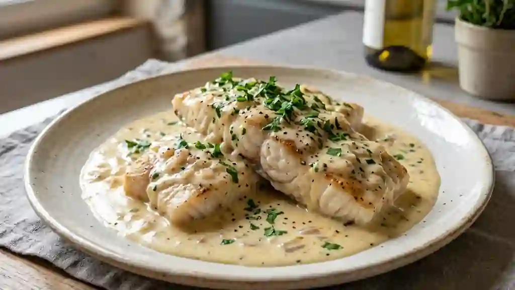 Saumonette Fondante au Vin Blanc et Crème - Photo de présentation