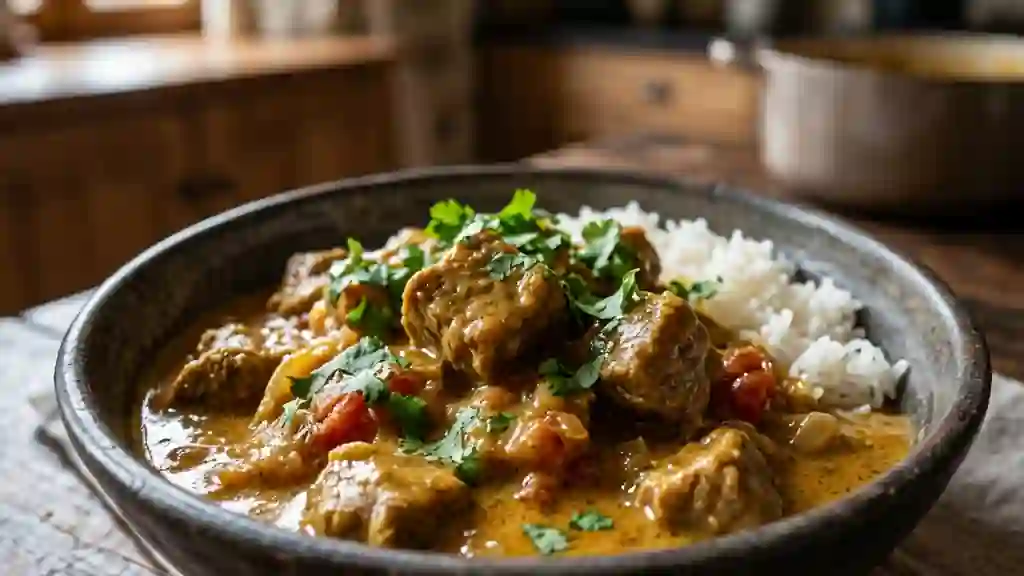Sauté d'agneau fondant au curry et coco - Photo de présentation