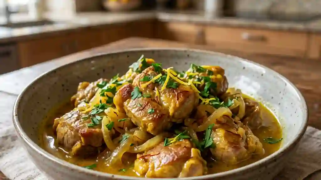 Sauté d'agneau fondant au safran et citron - Photo de présentation