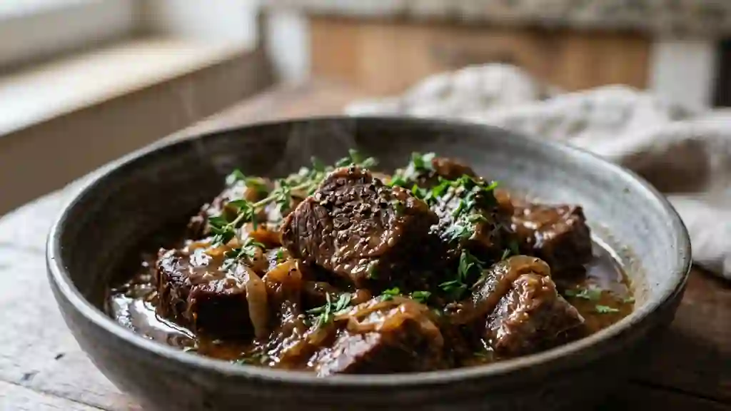 Sauté de bœuf fondant à la bière blonde - Photo de présentation