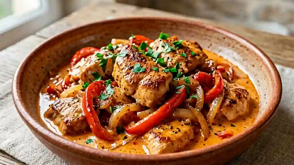 Sauté de dinde onctueux au paprika - Photo de présentation