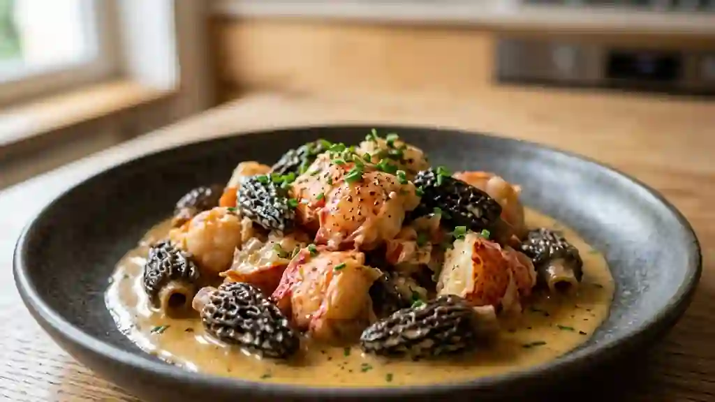 Sauté de homard crémeux aux morilles - Photo de présentation