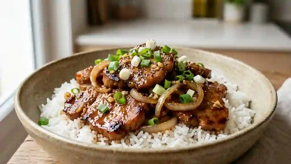 Porc laqué au nuoc-mâm et caramel fondant - Photo de présentation