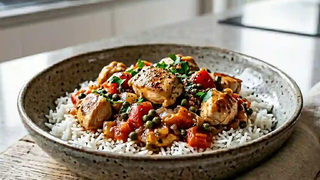 Sauté de Poulet Fondant au Poivre Vert - Photo de présentation