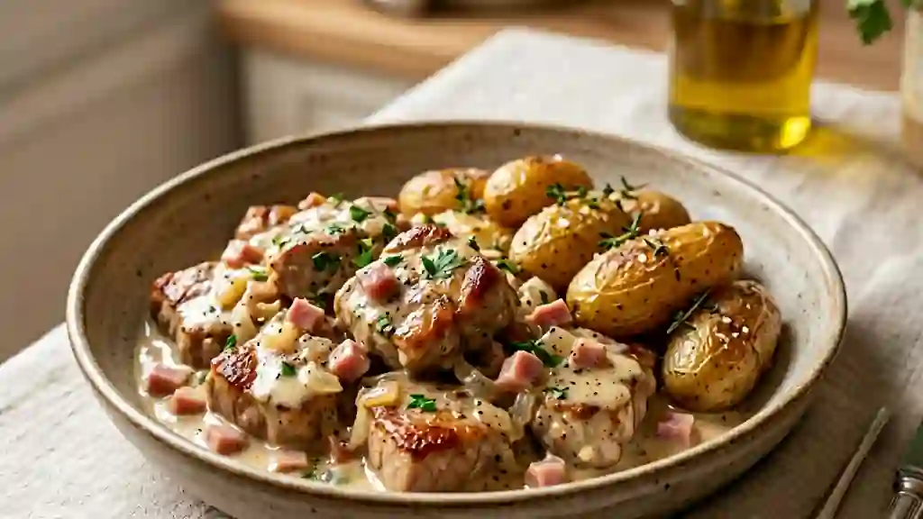 Veau fondant et sa béchamel onctueuse au jambon - Photo de présentation