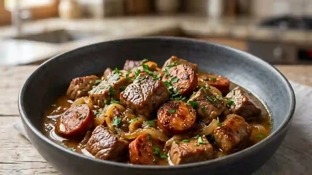 Sauté de veau fondant au chorizo épicé - Photo de présentation
