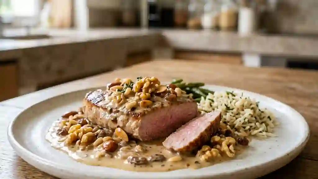 Sauté de veau crémeux aux fruits secs - Photo de présentation