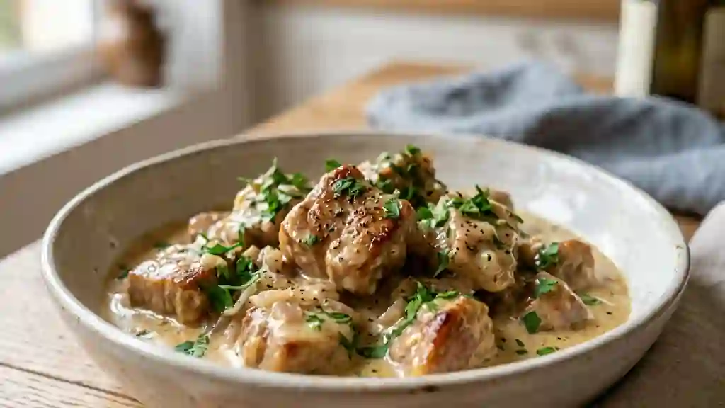 Sauté de veau fondant au chaource - Photo de présentation
