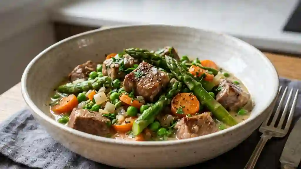 Sauté de veau fondant aux légumes primeurs - Photo de présentation