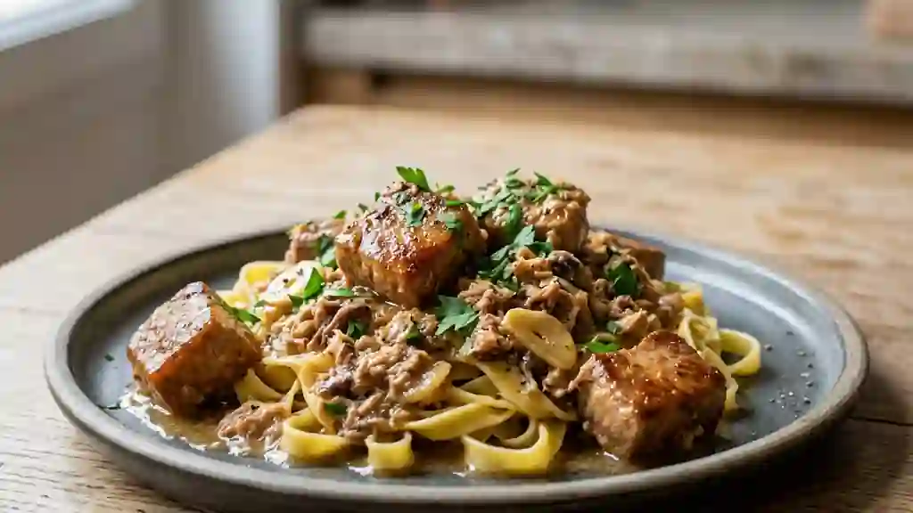 Sauté de Veau Fondant au Thon et Anchois - Photo de présentation