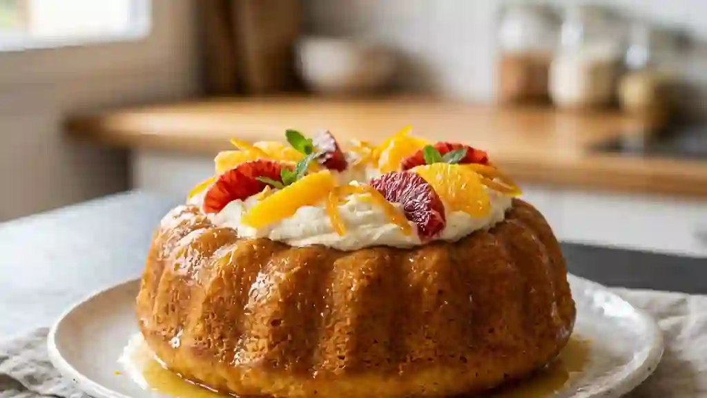 Savarin à l'orange fondant et parfumé au rhum - Photo de présentation