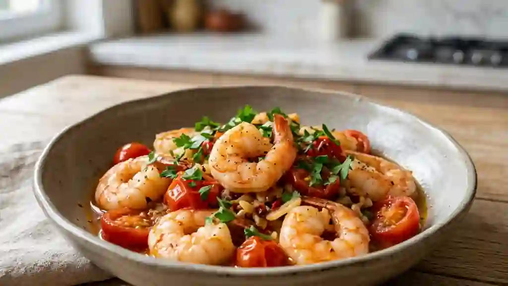 Scampis à l'italienne, ail et piment - Photo de présentation
