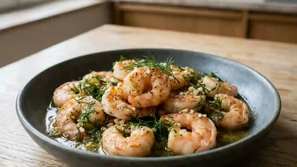 Scampis citronnés à l'aneth frais - Photo de présentation