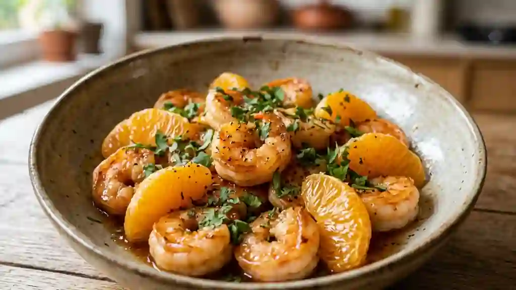 Scampis laqués à la mandarine et gingembre - Photo de présentation
