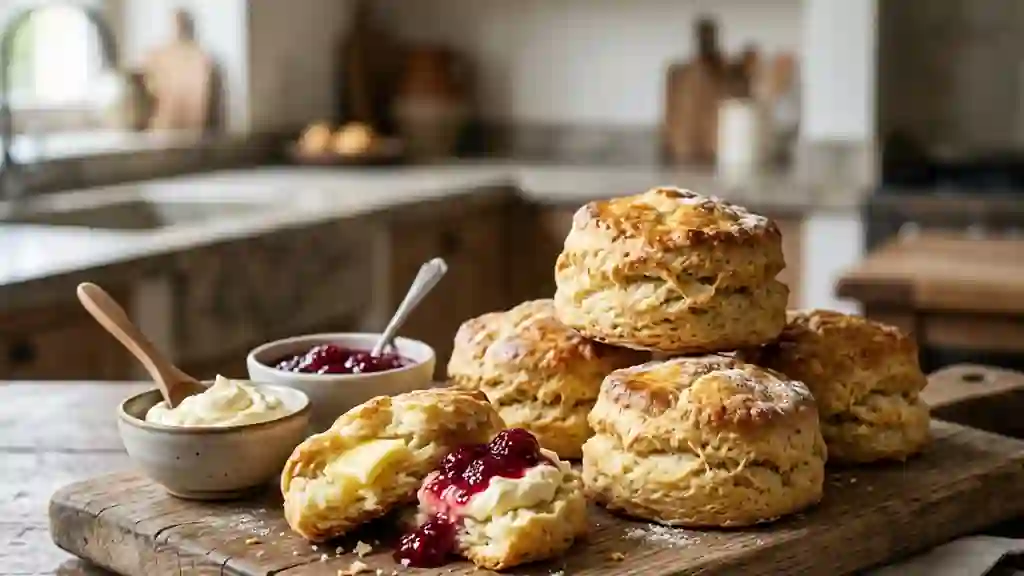 Scones moelleux au beurre et lait entier - Photo de présentation