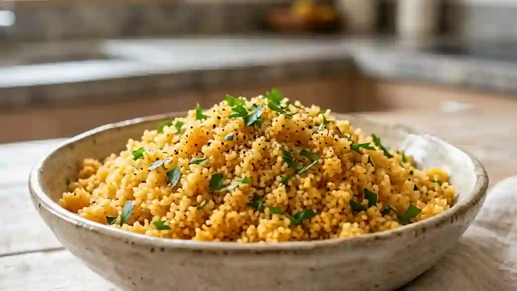 Semoule parfumée au cumin et curcuma - Photo de présentation