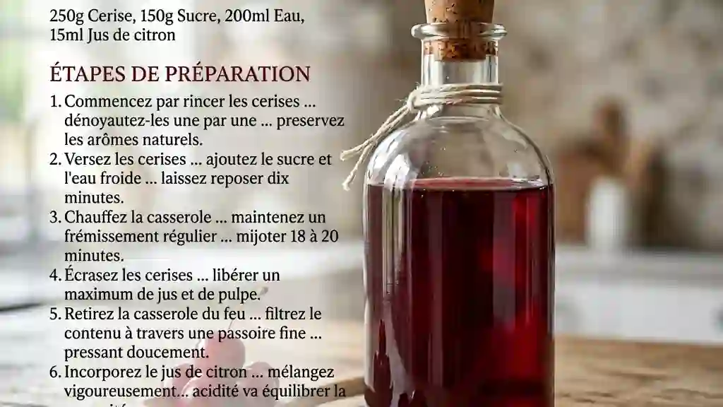 Sirop de cerises velouté - Photo de présentation