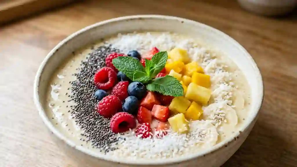 Smoothie Bowl Coco et Fruits Tropicaux Givrés - Photo de présentation