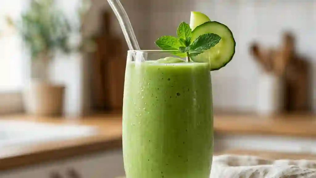 Smoothie Concombre Pomme : Fraîcheur Mentholée - Photo de présentation