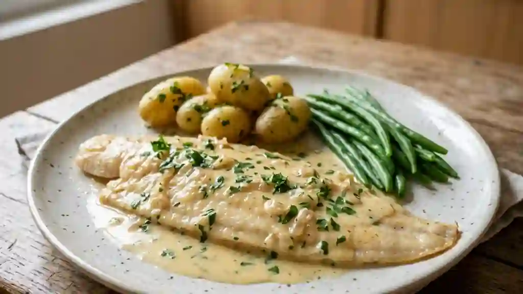 Sole normande, sauce veloutée au cidre - Photo de présentation
