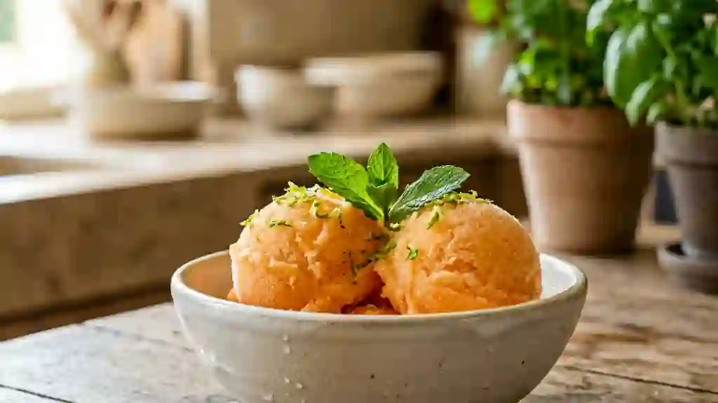 Sorbet au melon givré et fondant - Photo de présentation