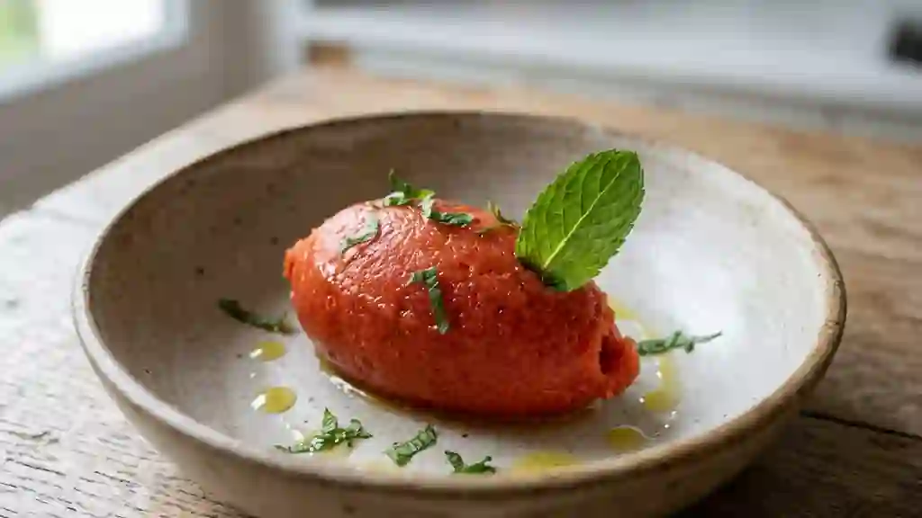 Sorbet Tomate Givré à la Menthe Fraîche - Photo de présentation