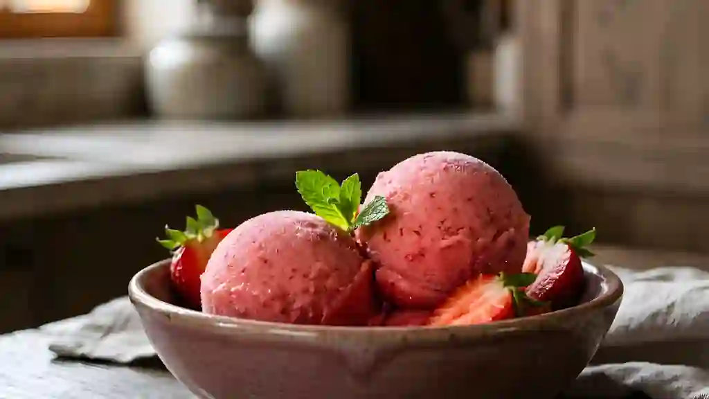 Sorbet Fraise Givré et Acidulé - Photo de présentation