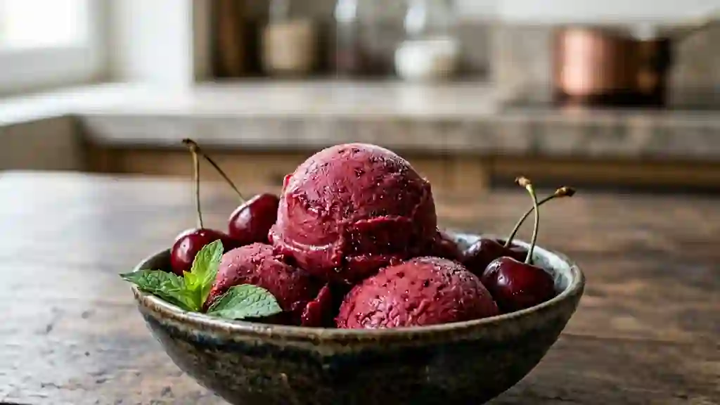 Sorbet cerise givré et kirsch intense - Photo de présentation