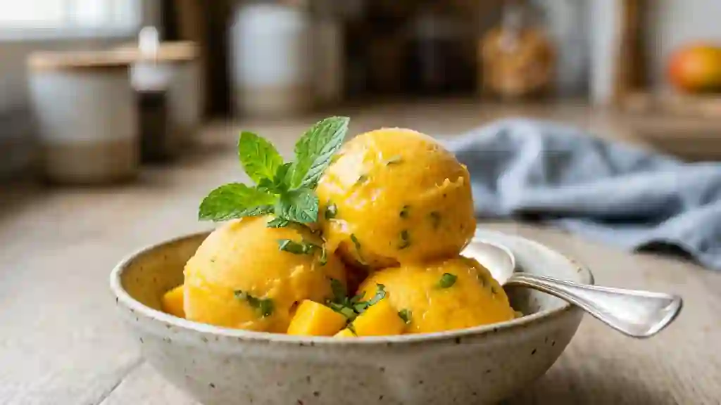 Sorbet Mangue Fondant et Menthe Givrée - Photo de présentation